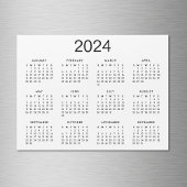 Magnet Calendrier classique noir et blanc 2024