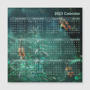 Magnet Calendrier - Fleurs au clair de lune de jad