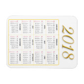 Magnet Calendrier Gold et White 2018 (Horizontal)