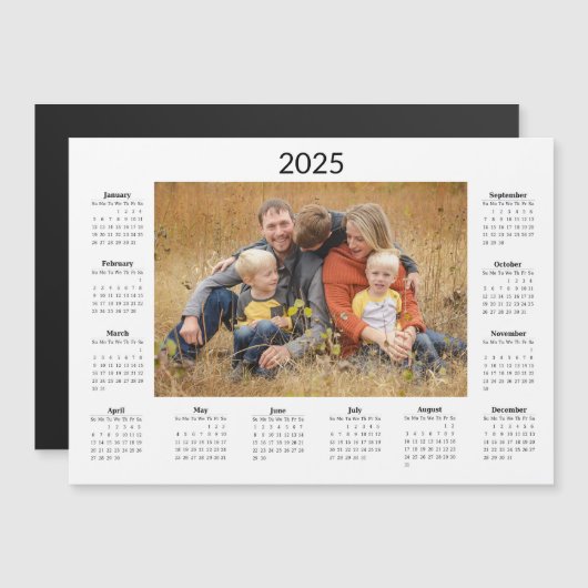 Magnet Calendrier personnalisé 2025 (Devant / Derrière)