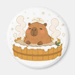 Magnet Capybara Mignon En Onsen D'hiver Source The