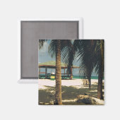 Magnet carré avec scène de l'île (Recto/Verso)