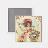 Magnet Carré d'anniversaire vintage (Recto/Verso)