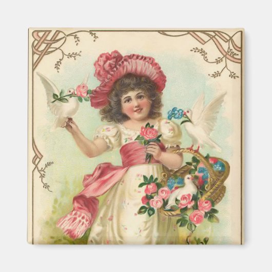 Magnet Carré d'anniversaire vintage (Devant)