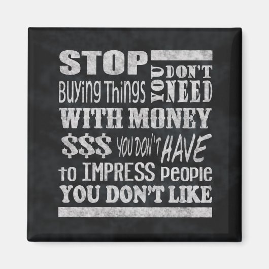 Magnet Carré de devis de motivation monétaire (Devant)