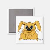 Magnet Carré de lapin gras mignon (Recto/Verso)