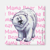 Magnet Carré de l'ours polaire de maman (Devant)