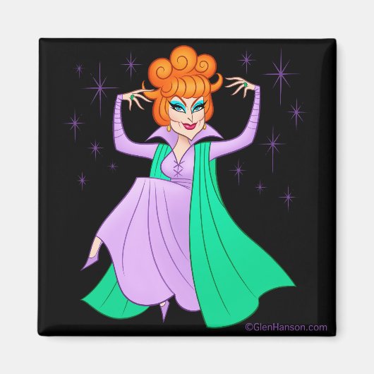 Magnet Carré de "Meddlesome Mother" par Glen Hanso (Devant)