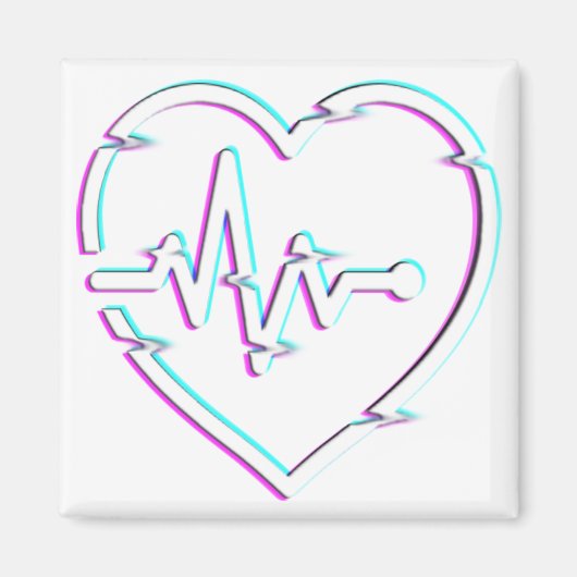 Magnet Carré de vérification cardiaque (Devant)