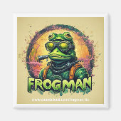 Magnet Carré Frogman 2" x 2" (Devant)