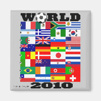 Magnet Carré gris de la Coupe du monde 2010