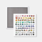 Magnet carré La collection Crystal Rainbow Rocks (Recto/Verso)