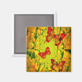 Magnet carré mandala papillon (Recto/Verso)