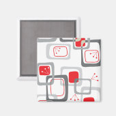 Magnet Carré Retro Red Cherry (Recto/Verso)