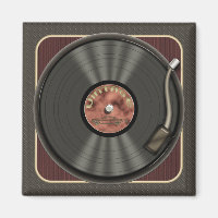 Magnet Carré vintage de disques de vinyle