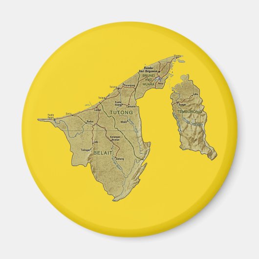 Magnet Carte Brunei (Devant)
