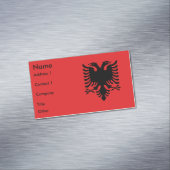 Magnet carte de visite avec drapeau d'Albanie (In Situ)