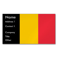 Magnet carte de visite avec drapeau de Belgique