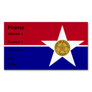 Magnet carte de visite avec drapeau de Dallas