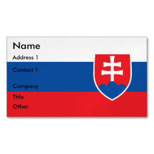 Magnet carte de visite avec drapeau de la Slovaqui