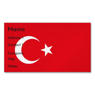 Magnet carte de visite avec drapeau de la Turquie