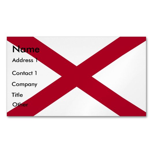 Magnet carte de visite avec drapeau de l'Alabama (devant)