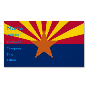 Magnet carte de visite avec drapeau de l'Arizona