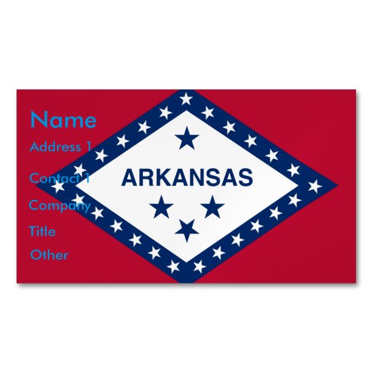 Magnet carte de visite avec drapeau de l'Arkansas (devant)