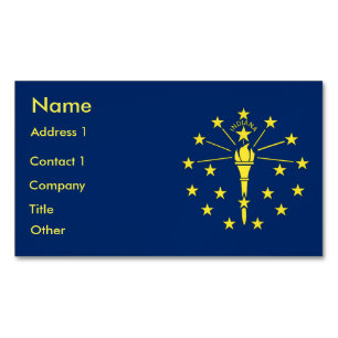 Magnet carte de visite avec drapeau de l'Indiana