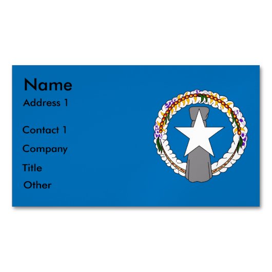 Magnet carte de visite avec drapeau de Mariana du (devant)