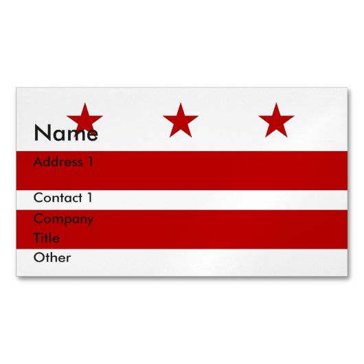 Magnet carte de visite avec drapeau de Washington  (devant)