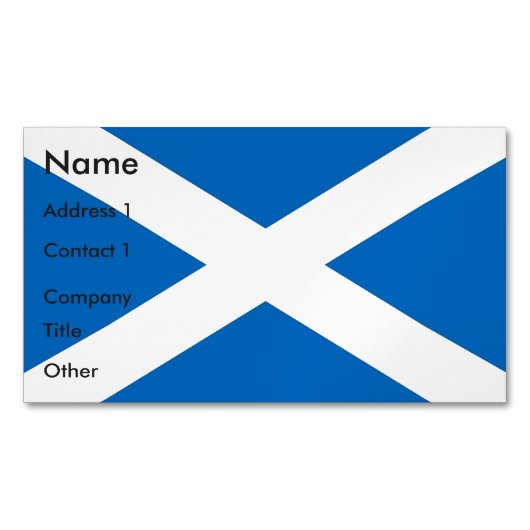 Magnet carte de visite avec drapeau d'Ecosse, Roya (devant)