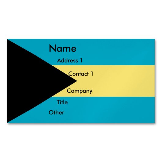 Magnet carte de visite avec drapeau des Bahamas (devant)