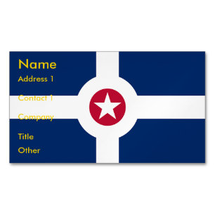 Magnet carte de visite avec drapeau d'Indianapolis