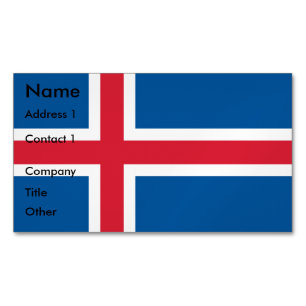 Magnet carte de visite avec drapeau d'Islande