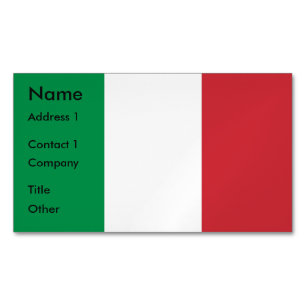 Magnet carte de visite avec drapeau d'Italie