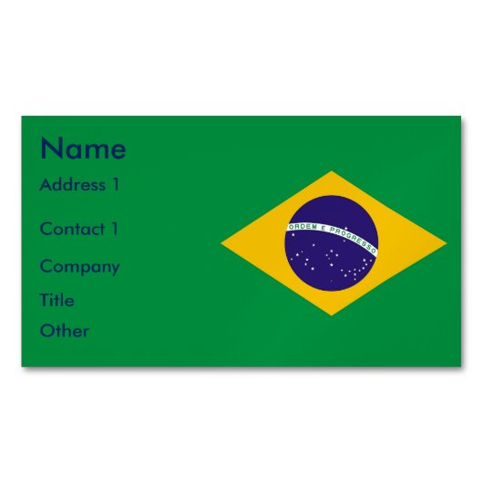 Magnet carte de visite avec drapeau du Brésil (devant)