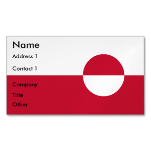 Magnet carte de visite avec drapeau du Groenland