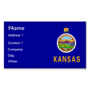 Magnet carte de visite avec drapeau du Kansas