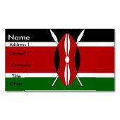 Magnet carte de visite avec drapeau du Kenya (devant)