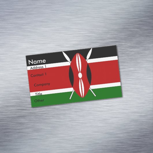 Magnet carte de visite avec drapeau du Kenya (In Situ)