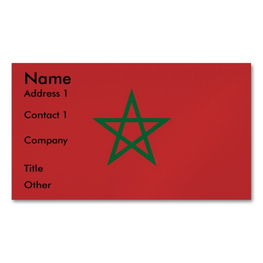 Magnet carte de visite avec drapeau du Maroc (devant)