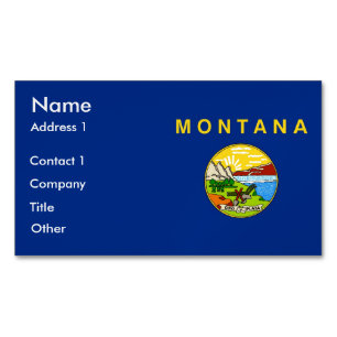 Magnet carte de visite avec drapeau du Montana