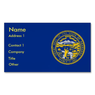 Magnet carte de visite avec drapeau du Nebraska