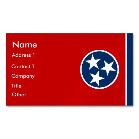 Magnet carte de visite avec drapeau du Tennessee (devant)
