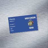 Magnet carte de visite avec drapeau du Wisconsin,  (In Situ)