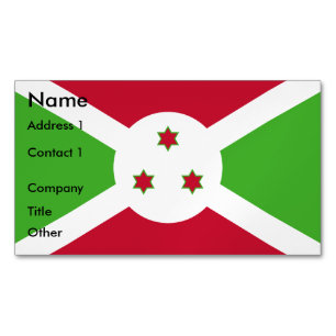 Magnet carte de visite avec le drapeau du Burundi