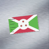 Magnet carte de visite avec le drapeau du Burundi (In Situ)