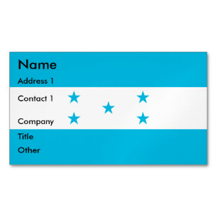 Magnet carte de visite avec le drapeau du Honduras