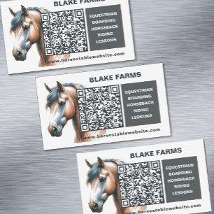 Magnet Carte de visite de cheval avec code QR
